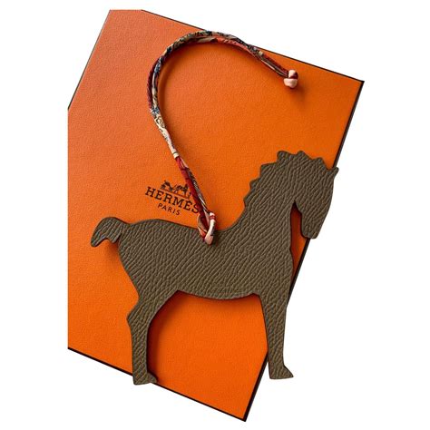 Hermes leather horse bag charm